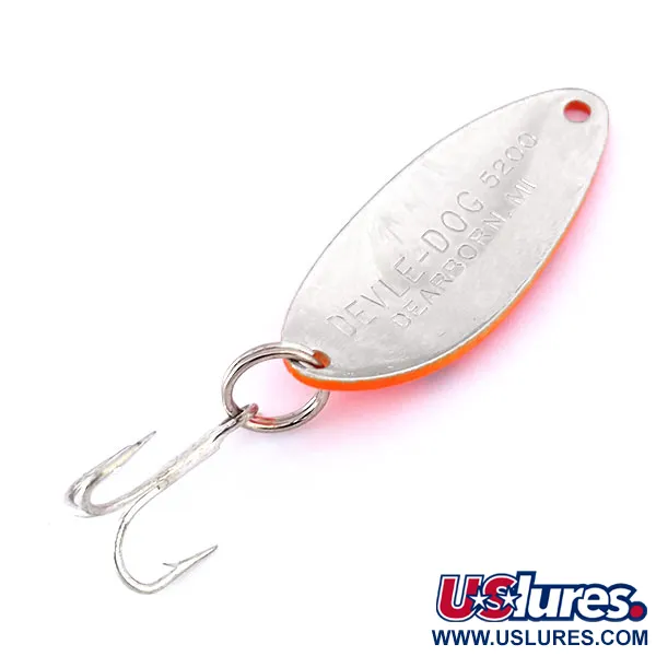 Vintage  Eppinger Dardevle Devle Dog 5200 UV, 1/4oz Red / Black / Nickel fishing spoon #10448