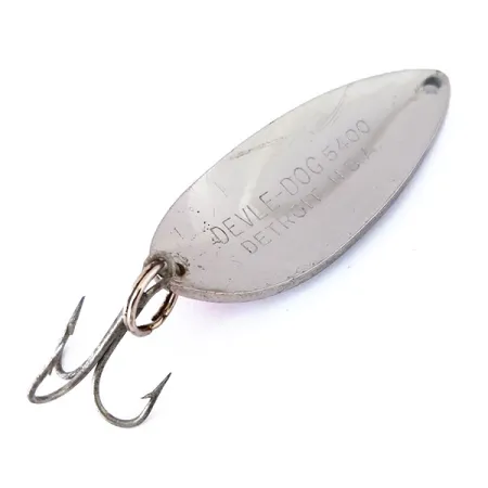 Vintage Eppinger Dardevle Devle Dog 5400, 2/3oz Nickel / Red fishing spoon #10451