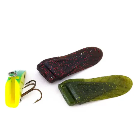 Vintage Berkley PowerBait Power Rattle (Replaceable fins), 1/2oz Chartreuse / Green / Red fishing lure #10454
