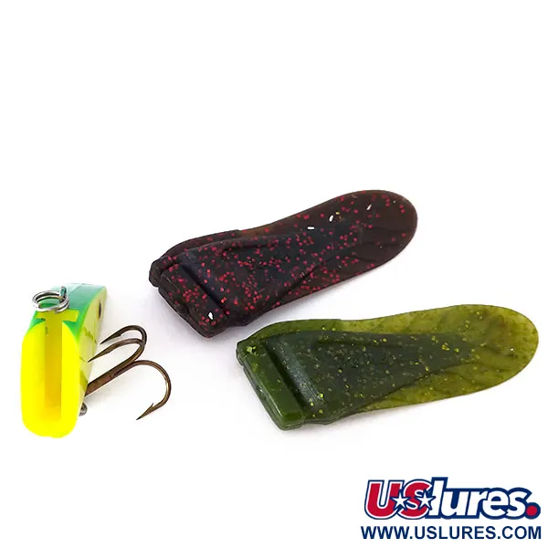 Vintage Berkley PowerBait Power Rattle (Replaceable fins), 1/2oz Chartreuse / Green / Red fishing lure #10454