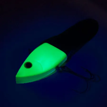 Vintage Berkley PowerBait Power Rattle (Replaceable fins), 1/2oz Chartreuse / Green / Red fishing lure #10454