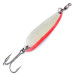 Vintage  Luhr Jensen Krocodile Die #5 Glow, 1oz White / Red / Nickel Glow in Dark fishing spoon #10471