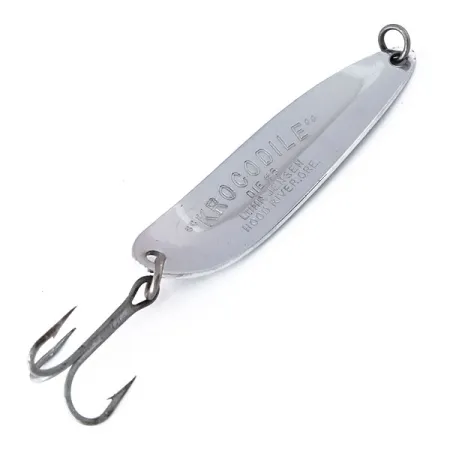 Vintage Luhr Jensen Krocodile Die #5, 3/4oz Nickel / Green fishing spoon #10472