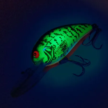 Vintage Bomber model 6A UV, 1/3oz UV Glow in UV light, Fluorescent fishing lure #10480