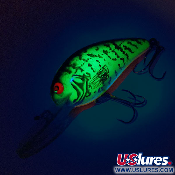 Vintage   Bomber model 6A UV, 1/3oz UV Glow in UV light, Fluorescent fishing lure #10480