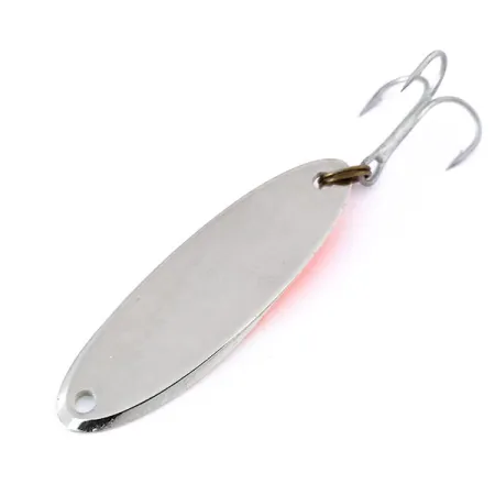 Vintage Acme Kastmaster Glow, 1/2oz White / Orange / Nickel fishing spoon #10495