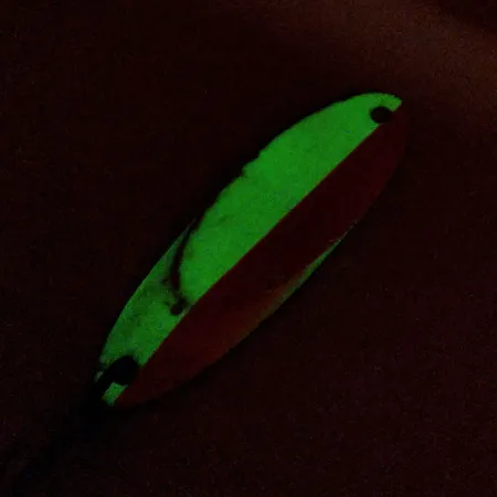 Vintage Acme Kastmaster Glow, 1/2oz White / Orange / Nickel fishing spoon #10495