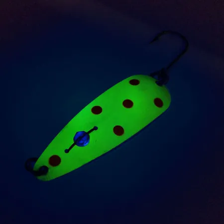 Vintage Eppinger Red Eye Evil Eye UV, 3/16oz Yellow / Red / White / Blue Eye fishing spoon #10496