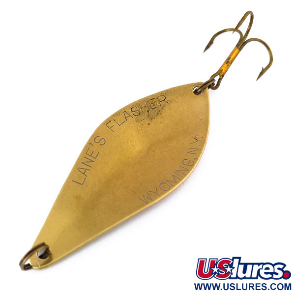 Vintage  Lanes Tackle & Bait Lane's Flasher, 1/2oz Brass fishing spoon #10505