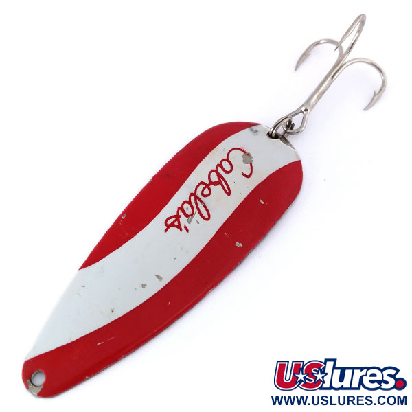 Vintage   Cabela's, 3/4oz Red / White / Nickel fishing spoon #10507