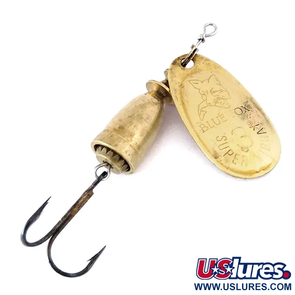 Vintage   Blue Fox Super Vibrax 3, 1/4oz Brass spinning lure #10514