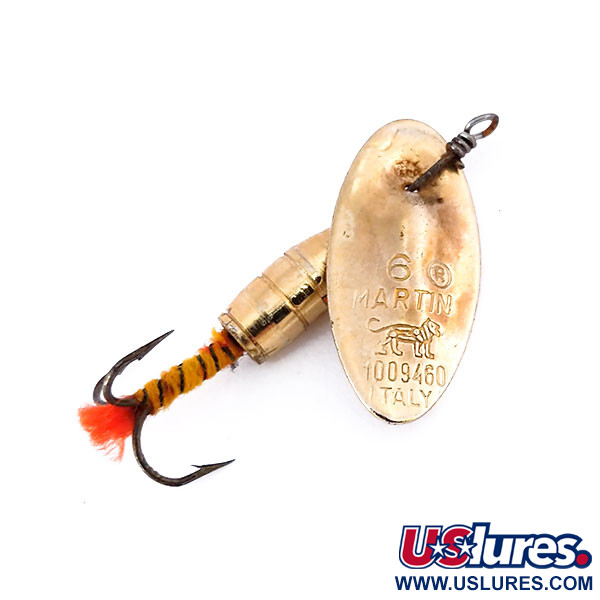 Vintage   Panther Martin Zavorra con Mosca 6, 3/16oz Gold spinning lure #10517