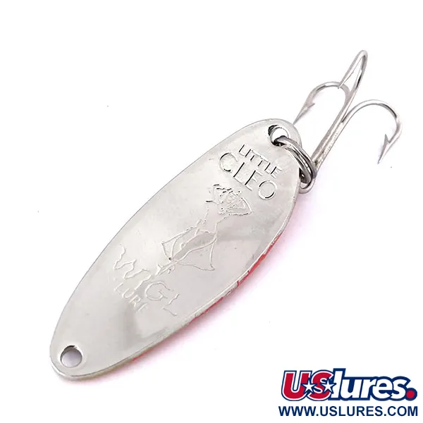 Vintage  Seneca Little Cleo (Hula Girl), 1/3oz Nickel / Red fishing spoon #10518
