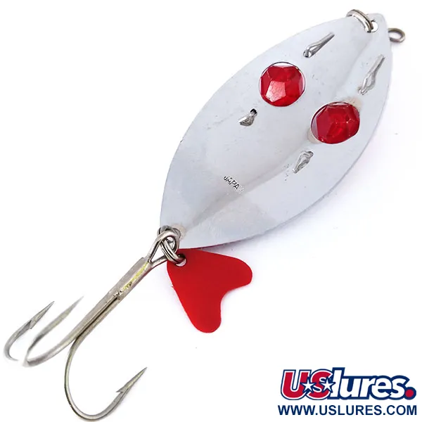 Vintage Herter's Glass eye spoon, 2/3oz Nickel / Red fishing spoon #10522