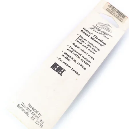 Rebel Excalibur Ghost Minnow, 1/4oz Rainbow Trout fishing lure #10532