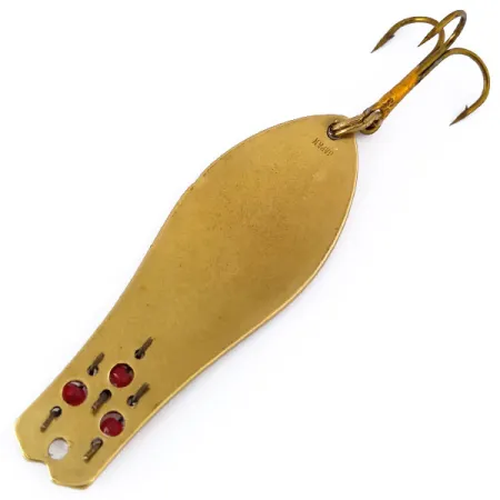 Vintage Herter's Canadian Spoon, 1/3oz Brass / Red Eyes fishing spoon #10533