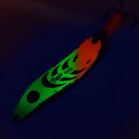 Vintage Mepps Syclops 2 UV, 3/5oz Fire Tiger fishing spoon #10538