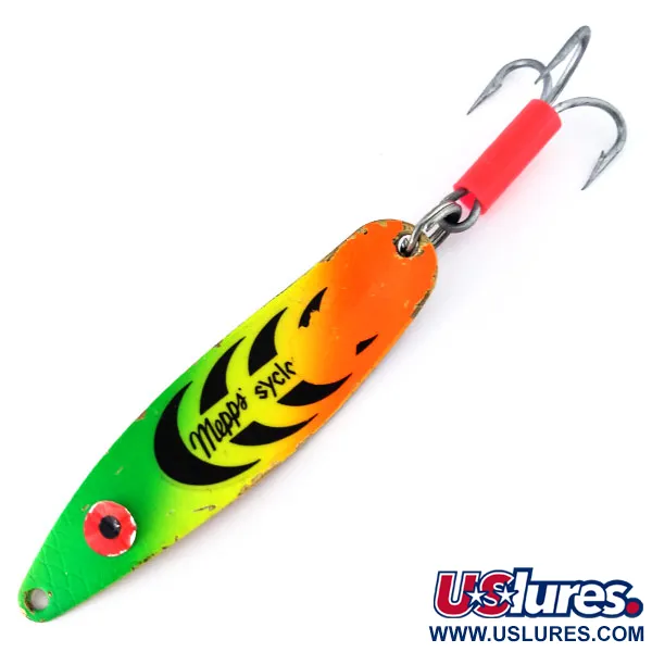 Vintage   Mepps Syclops 2 UV, 3/5oz Fire Tiger fishing spoon #10538
