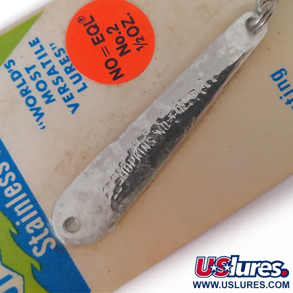   Hopkins No=Eql Jig Lure, 1/2oz Hammered Nickel fishing spoon #10577