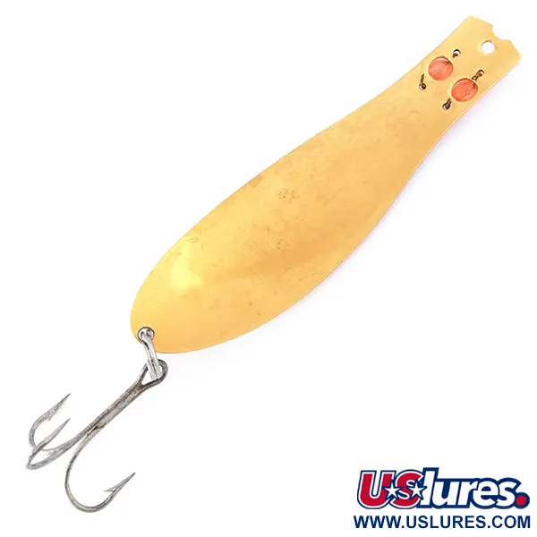 Vintage Herter's Canadian Spoon, 1oz Gold / Pink Eyes fishing spoon #10583