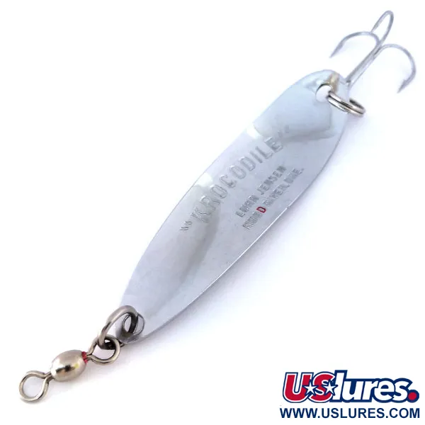 Vintage Luhr Jensen Krocodile Die #5, 1oz Hammered Nickel fishing spoon #10586