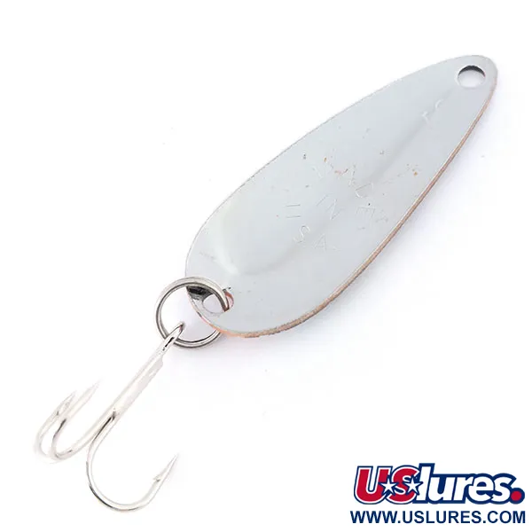 Vintage Worth Chippewa Steel Spoon, 3/16oz Red / Black / Nickel fishing spoon #10588