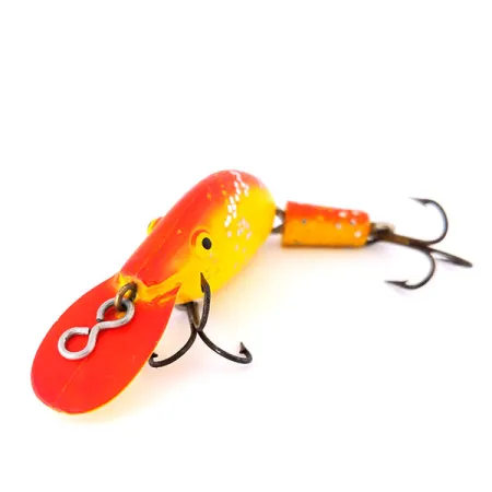Vintage Eppinger Sparkle Tail, 3/16oz Yellow / Red / Glitter fishing lure #10592