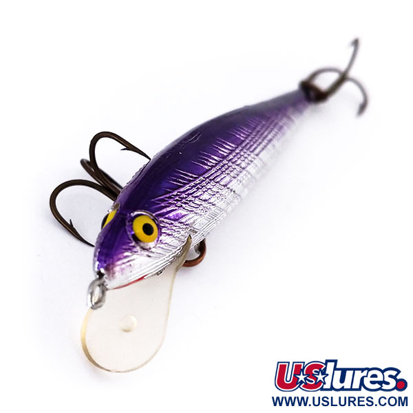 Vintage   Norman Minnow Floater, 3/16oz Silver / purple fishing lure #10603