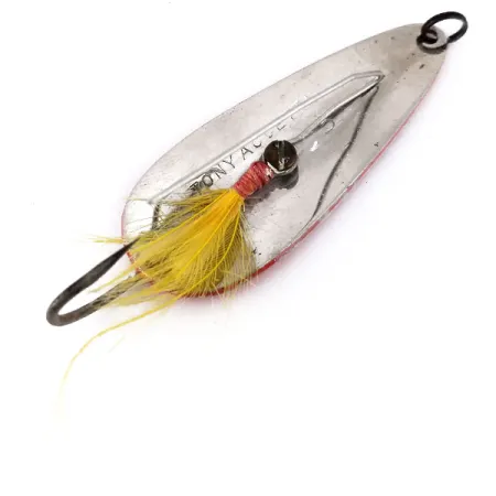 Vintage Tony Accetta Weed Doger, 1/3oz Red / White / Nickel fishing spoon #10607