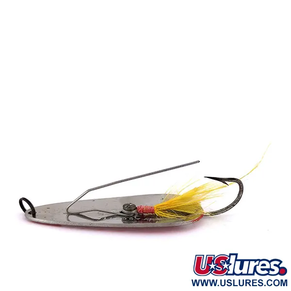 Vintage   Tony Accetta Weed Doger, 1/3oz Red / White / Nickel fishing spoon #10607