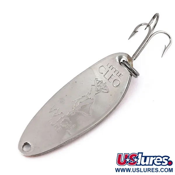 Vintage Seneca Little Cleo (Hula Girl), 1/3oz Nickel / Orange fishing spoon #10615