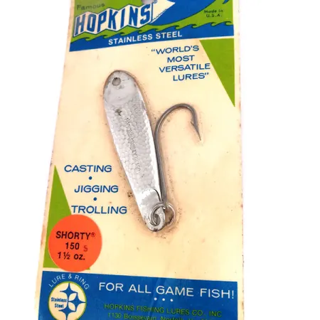 Hopkins shorty 150 Jig Lure, 1 1/2oz Hammered Nickel fishing spoon #10617