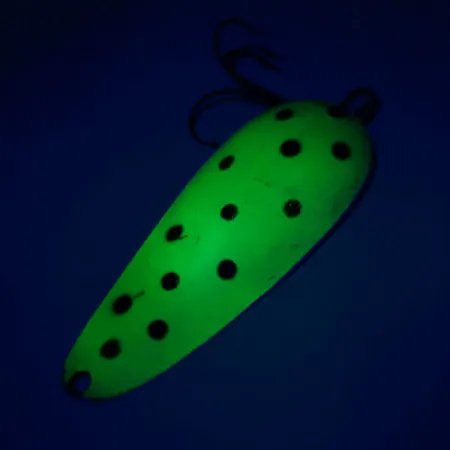 Vintage Nebco Aqua Spoon UV, 3/5oz Yellow / Red / Nickel fishing spoon #10623