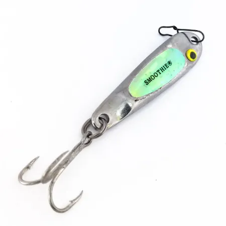 Vintage Hopkins Smoothie Glow Jig Lure, 3/4oz Nickel / Red / Glow fishing spoon #10628