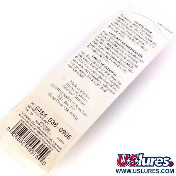   Luhr Jensen P.J.POP Wooden Hand-made lure, 3/5oz Silver / Black fishing lure #10658