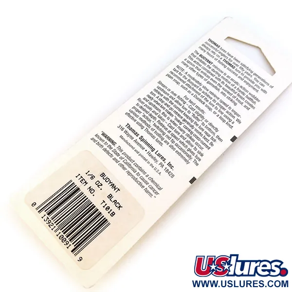 Thomas Buoyant, 3/16oz Black Trout fishing spoon #10660