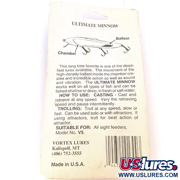 Vortex Lures Ultimate Minnow, Fire Tiger fishing lure #10666