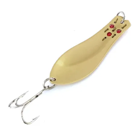 Vintage Herter's Canadian Spoon, 1/3oz Gold / Red Eyes fishing spoon #10681