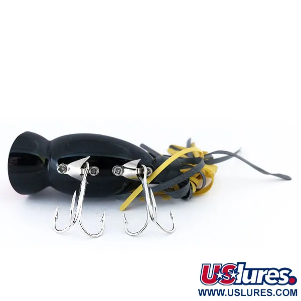   Fred Arbogast Hula Popper, 1/3oz Black / Red fishing lure #10687