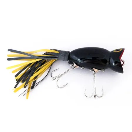 Fred Arbogast Hula Popper, 1/3oz Black / Red fishing lure #10687