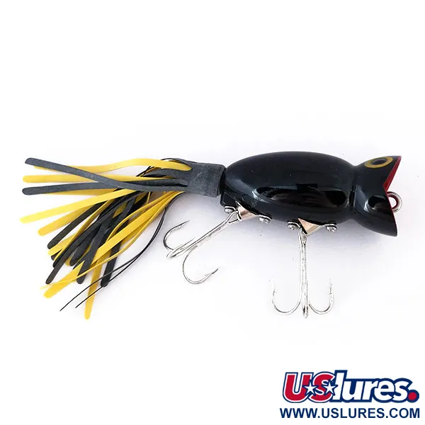   Fred Arbogast Hula Popper, 1/3oz Black / Red fishing lure #10687