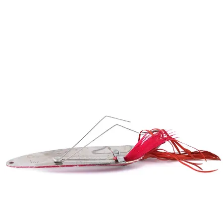 Vintage Eppinger Weedless Dardevle, 1oz Red / White / Nickel fishing spoon #10692