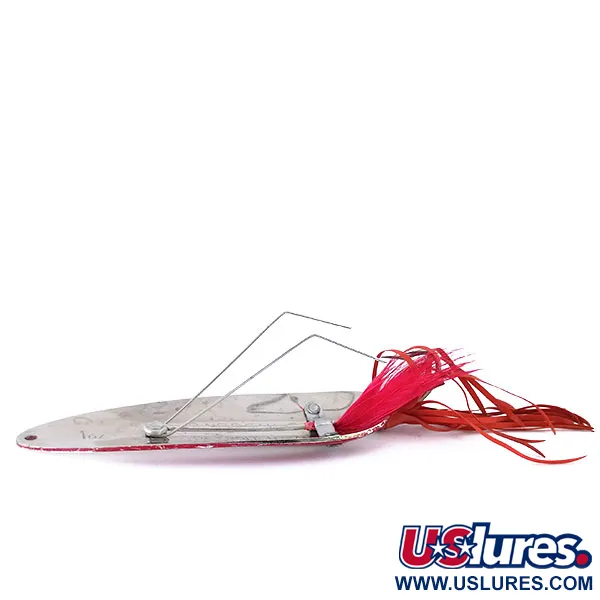 Vintage  Eppinger Weedless Dardevle, 1oz Red / White / Nickel fishing spoon #10692