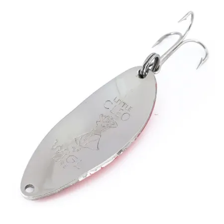 Vintage Seneca Little Cleo (Hula Girl), 2/3oz Nickel / Red fishing spoon #10706