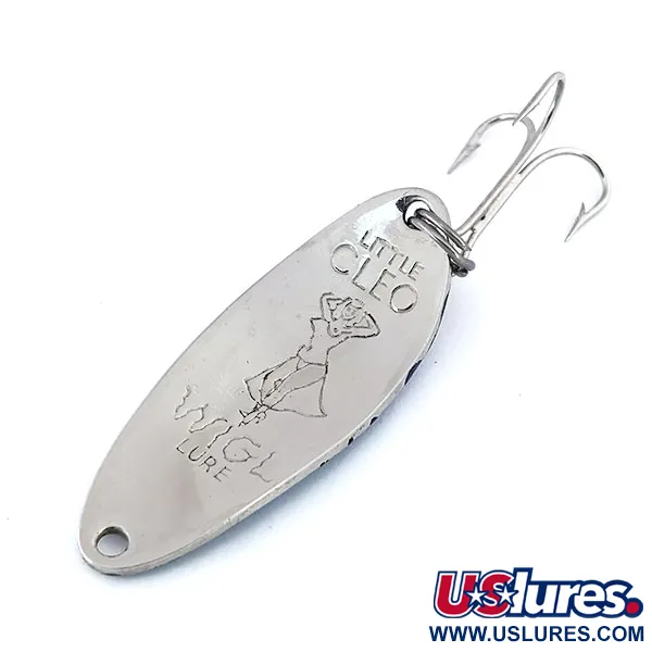 Vintage  Seneca Little Cleo (Hula Girl), 1/3oz Nickel / Blue fishing spoon #10708