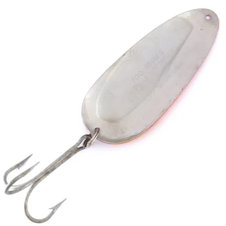 Vintage Eppinger Dardevle Huskie Junior, 2oz Orange / Red / Nickel fishing spoon #10729