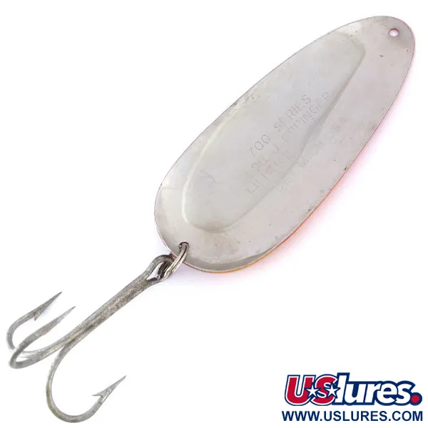 Vintage  Eppinger Dardevle Huskie Junior, 2oz Orange / Red / Nickel fishing spoon #10729