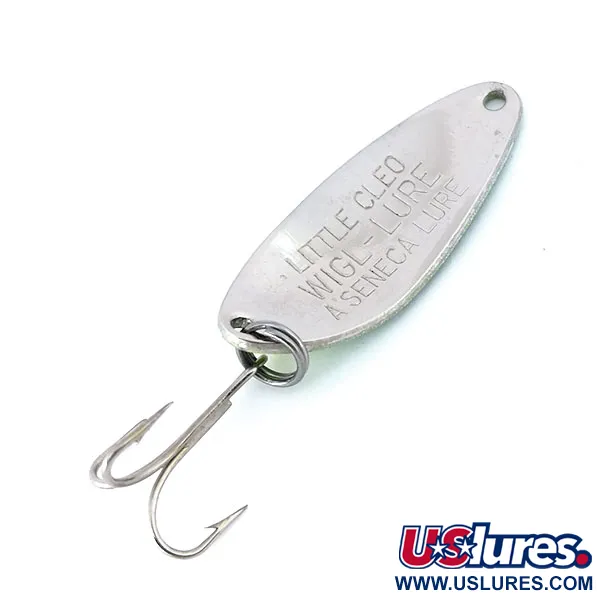 Vintage  Seneca Little Cleo UV, 1/4oz Yellow / Green / Nickel fishing spoon #10737