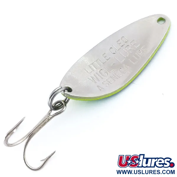  Seneca Little Cleo UV, 1/4oz Yellow / Green / Nickel fishing spoon #10743