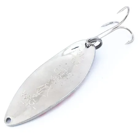 Vintage Seneca Little Cleo (Hula Girl), 3/4oz Red / Brown / White / Nickel fishing spoon #10778